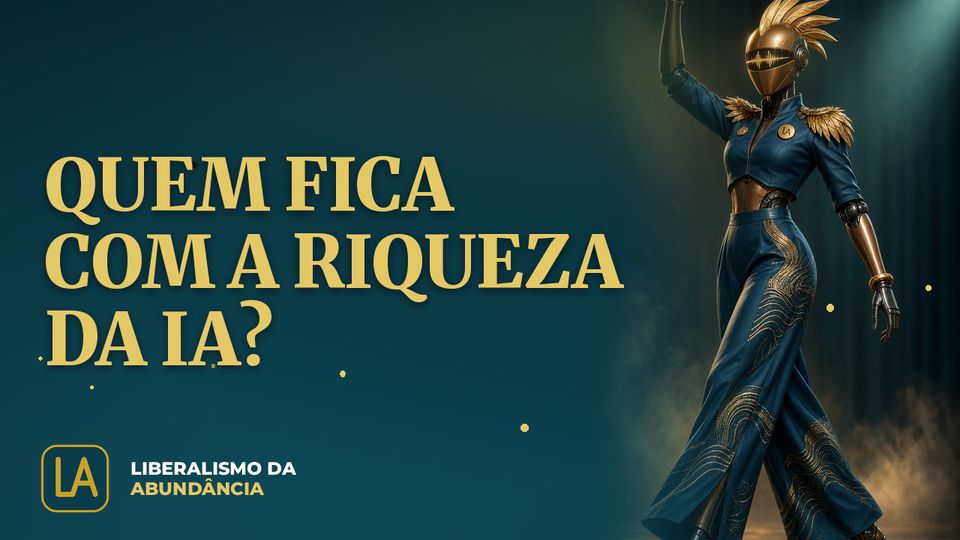 Capa do vídeo: Quem vai ficar com a riqueza da IA? O Liberalismo da Abundância em 8 minutos